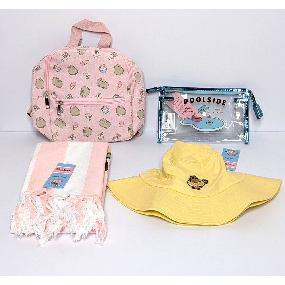 Pusheen Summer 2026 Box Exclusive Mini Vinyl Backpack Bucket Hat Towel Pouch